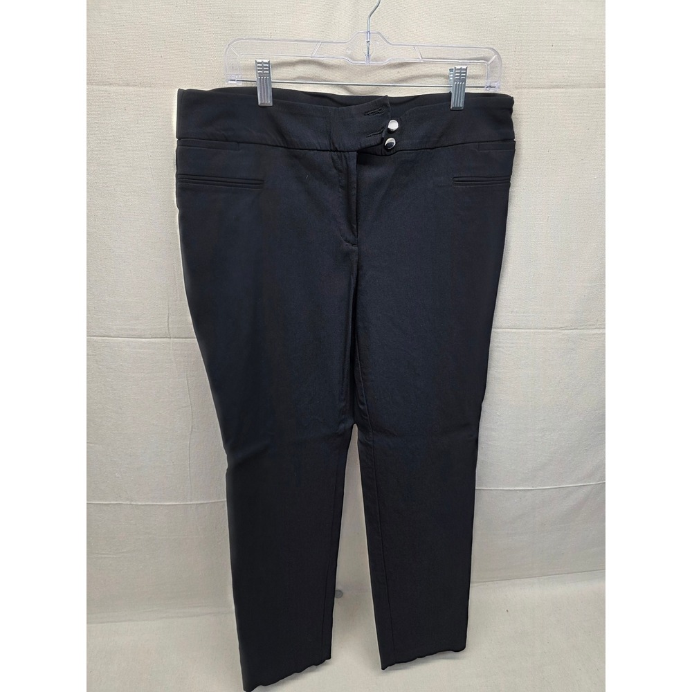 Style & Co Womens Black Dress Pants Size 14 Stretch Straight Leg Trousers Office